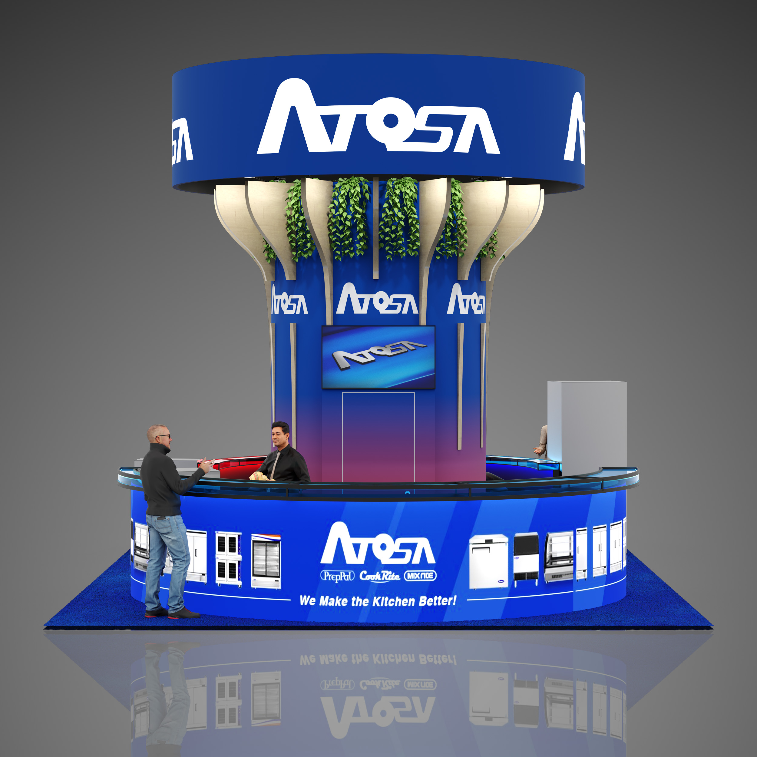 Atosa bar and restaurant trade show for exhibits with acrylic bar table