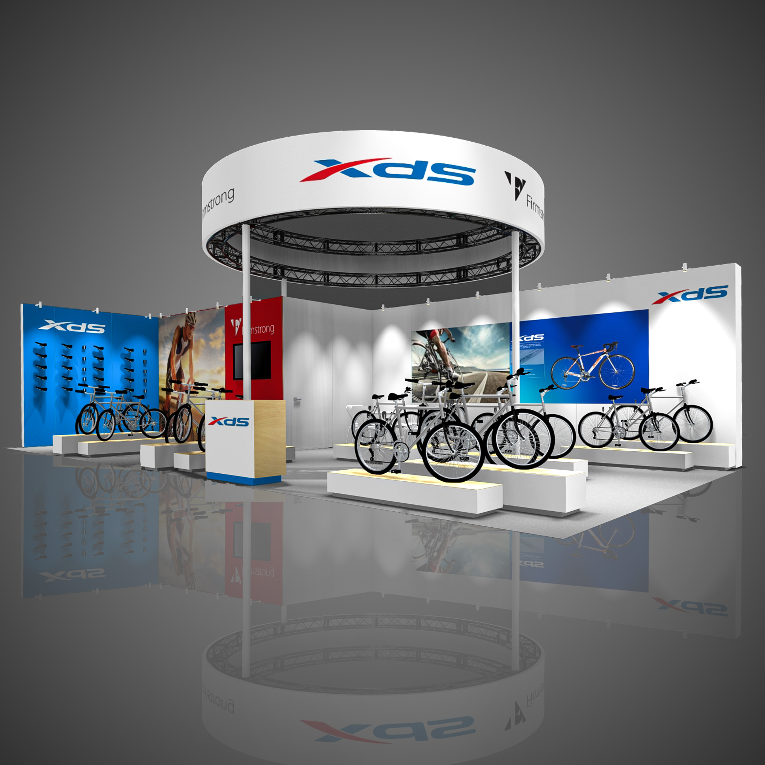 Xds trade show booth bicycle stand display