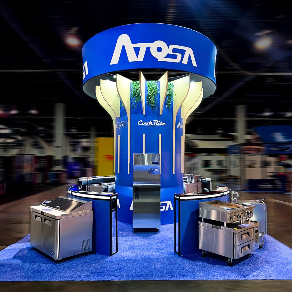 Atosa Bar & Restaurant show exhibit display booth blue