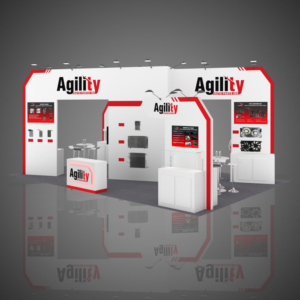 Agility Auto parts trade show booth rendering